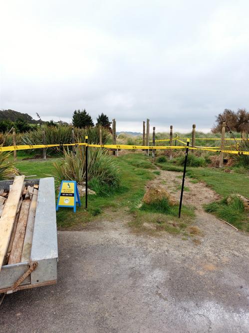 3 Moeraki DOC Moeraki Close up of the trailer with materials, keeping the site tidy so there are no trip hazards for visitors and staff alike JDBuilders