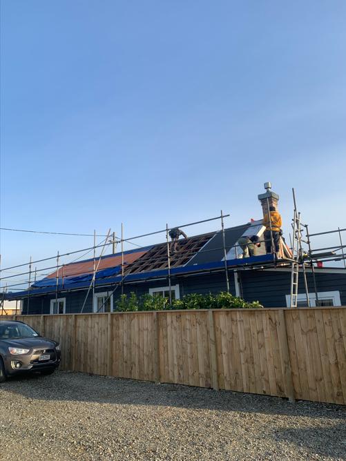 5 Pratt St Waikouaiti Replacement of roofing right side continues with cover protecting roof from the weather JDBuilders