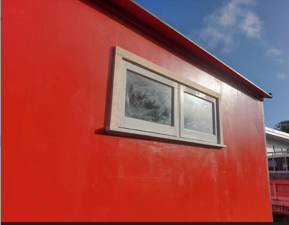 Gilligan Street Palmerston Renovation of an old horse float into a caravan with the new double window installed JDBuilders 1