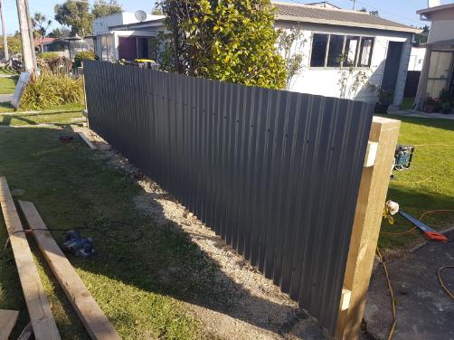 1 125 Beach St, Waikouaiti first section of the new fence having been built JDBuilders