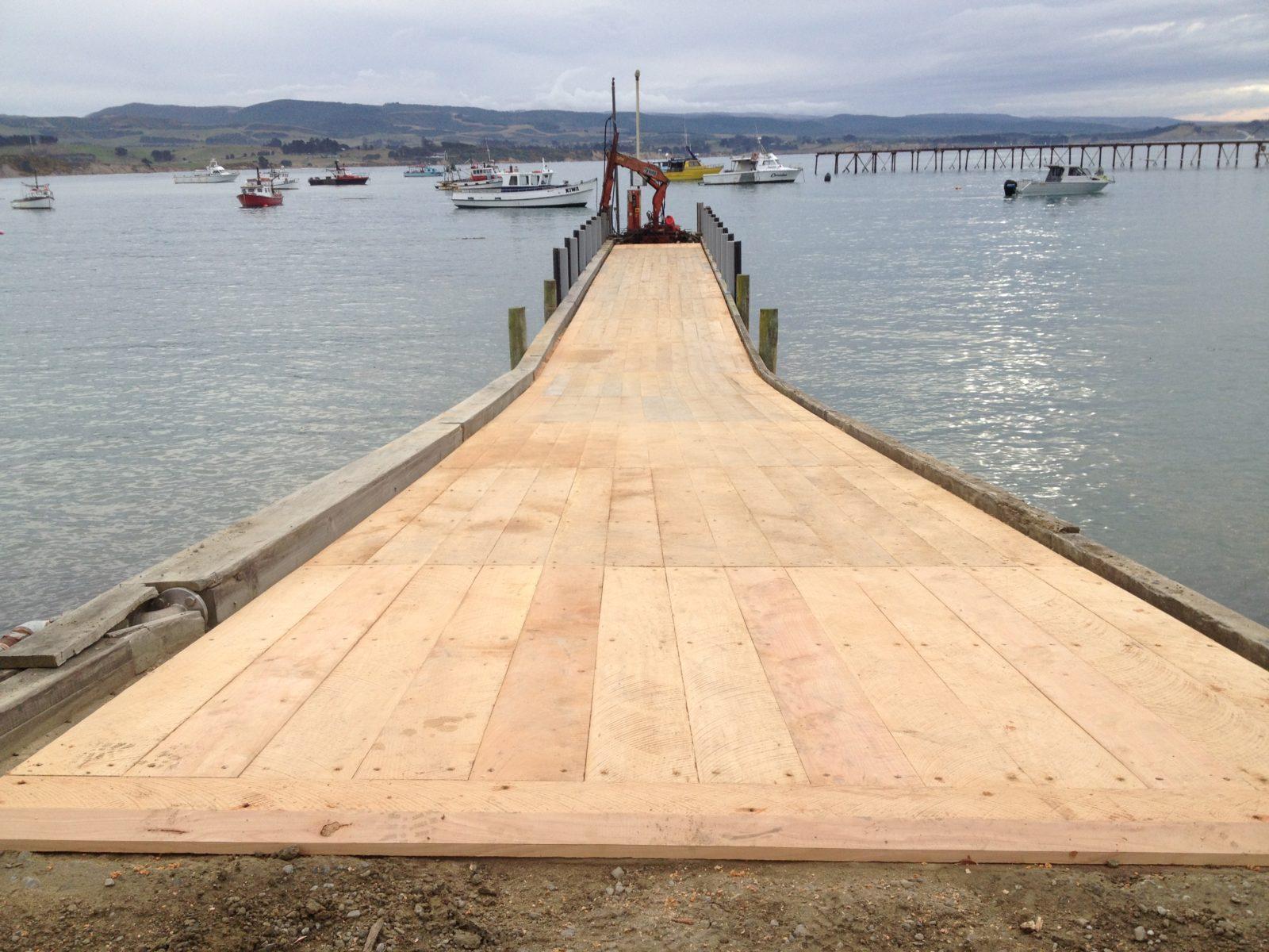 Main Moeraki Wharf, Moeraki Building new decking for the Moeraki Wharf JDBuilders