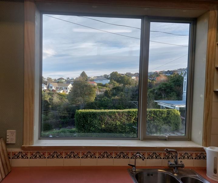8 19 Tweed St Roslyn, Dunedin Newly installed double glazed window in the kitchen being stopped and sanded on the reveal and trims JDBuilders