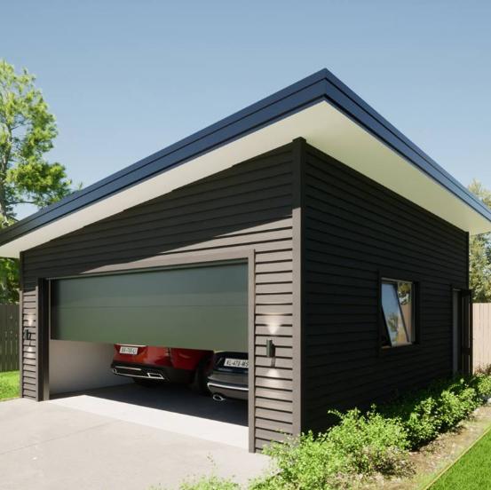 Main Garages Clever Living Homes View of the two car garage from the front JDBuilders
