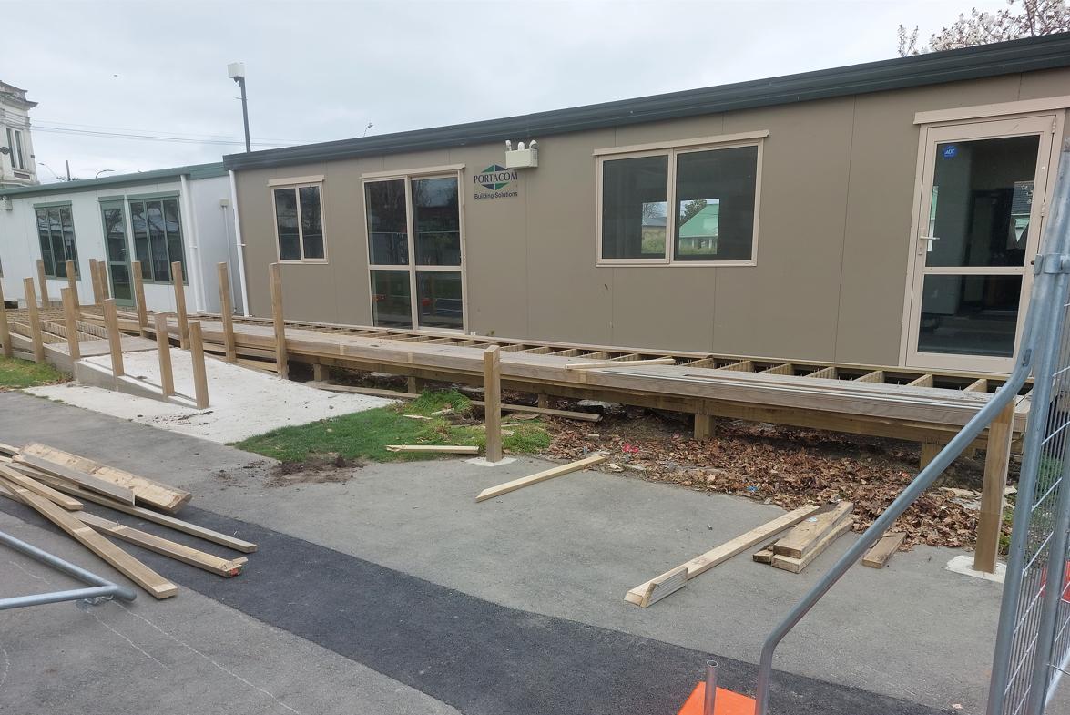 33 Fenwick Primary School, Oamaru Removal of stairs in front of the learning spaces completed JDBuilders