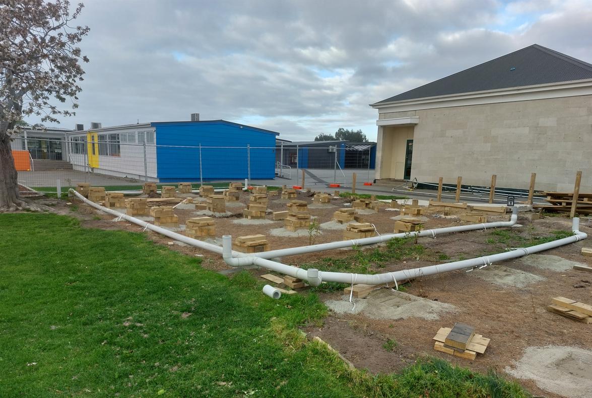 39 Fenwick Primary School, Oamaru View showing waste water pipes, ready to be removed JDBuilders