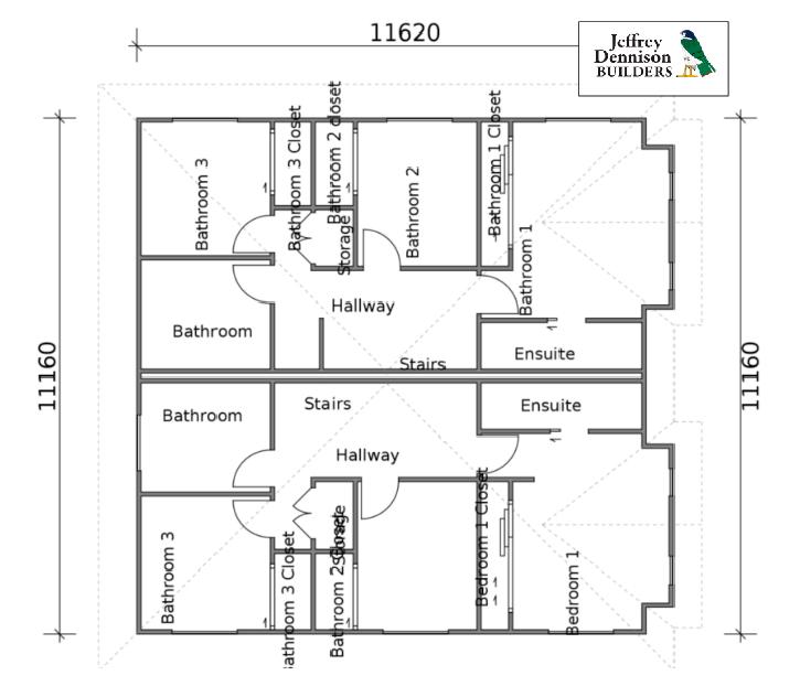 Clever Living Homes HEREFORD First floor Floorplan with JDBuilders Logo