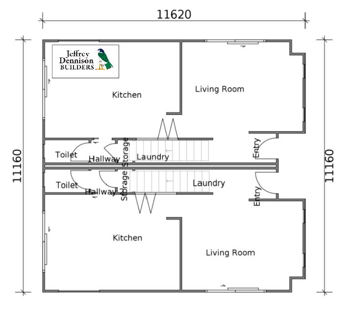 Clever Living Homes HEREFORD Ground Floorplan with JDBuilders Logo