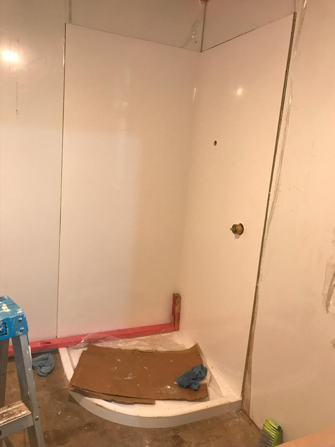 22 75 Opoho Rd, NEV, Dunedin New linings being installed for the shower in the bathroom JDBuilders