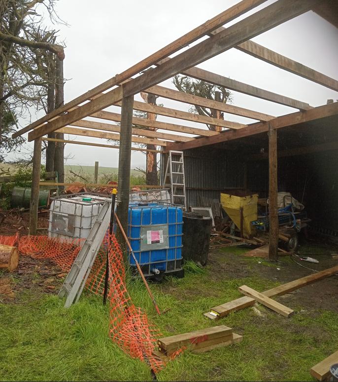 9 2866 Herbert Hampden Road, Waitaki New framing and support structures for shearing shed roof repairs due to storm damage JDBuilders