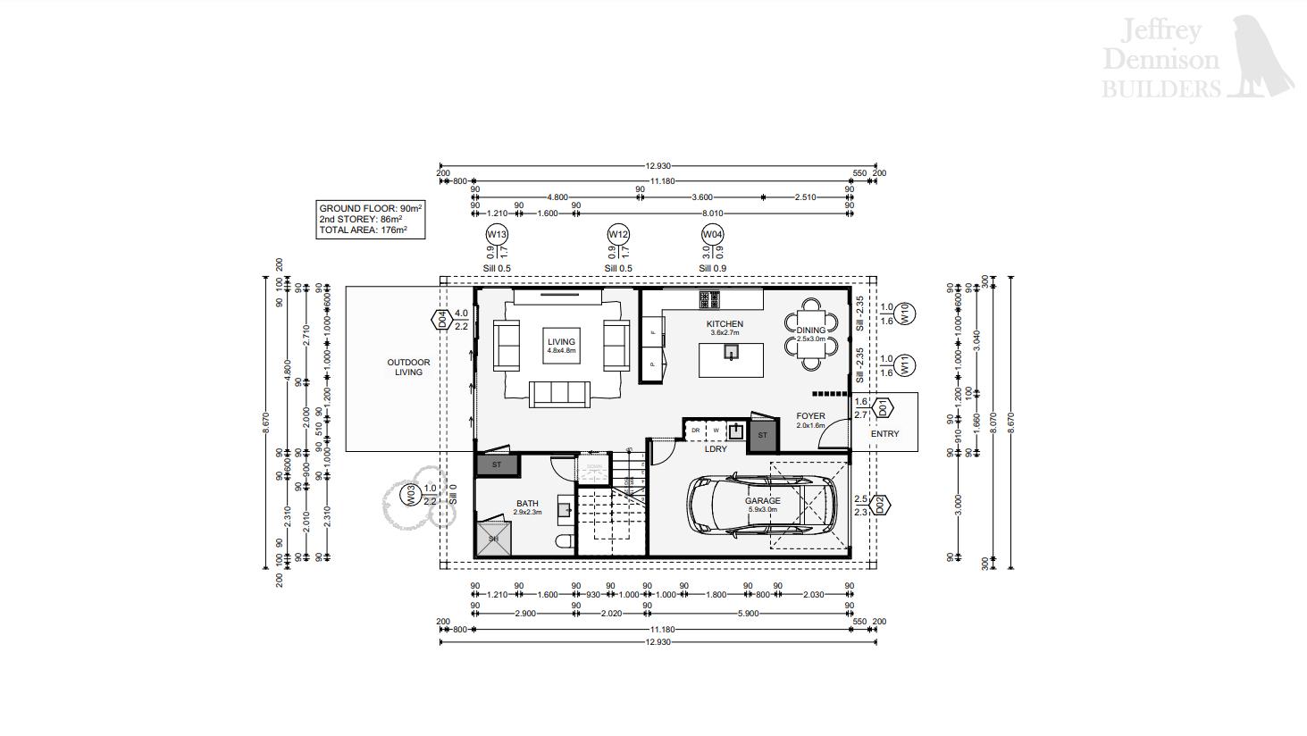 St Clair Floor Plan Concept for New House JDBuilders