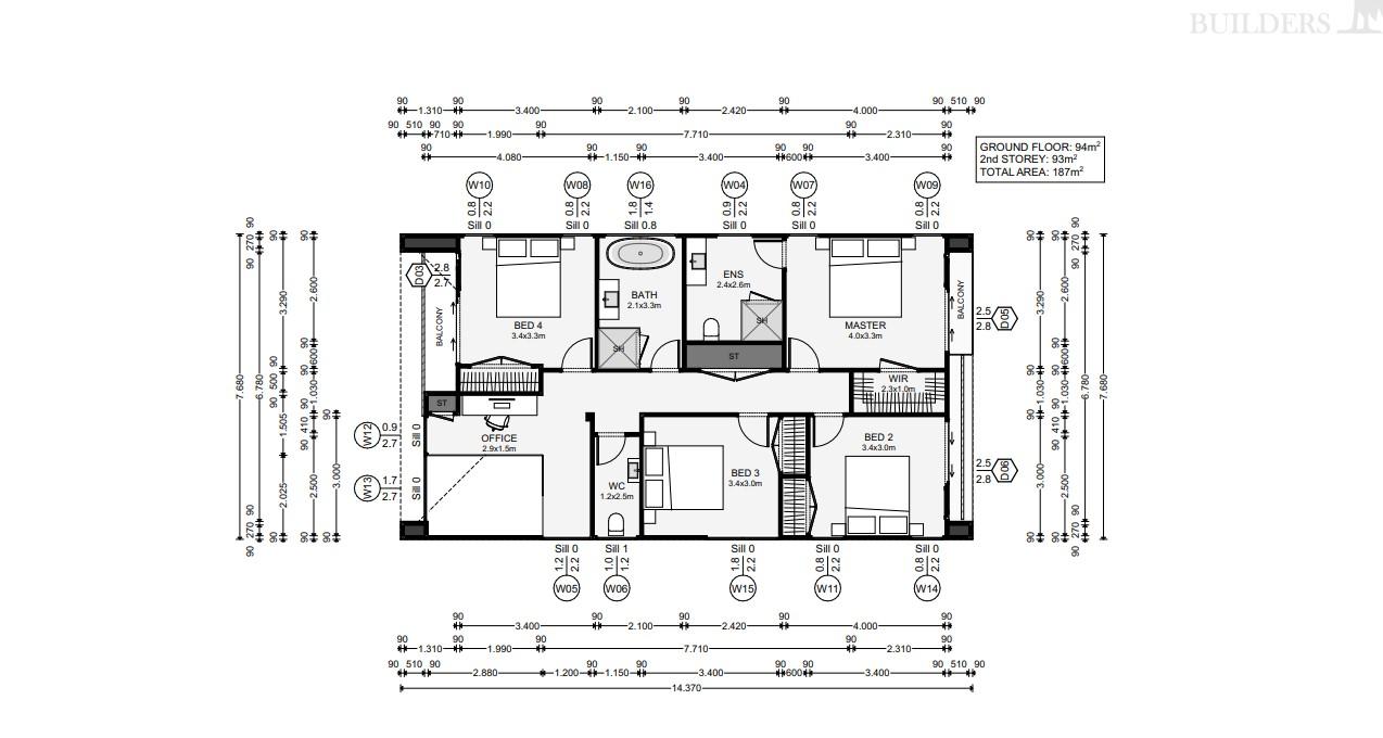 St Kilda Second Storey Floor Plan for New House JDBuilders