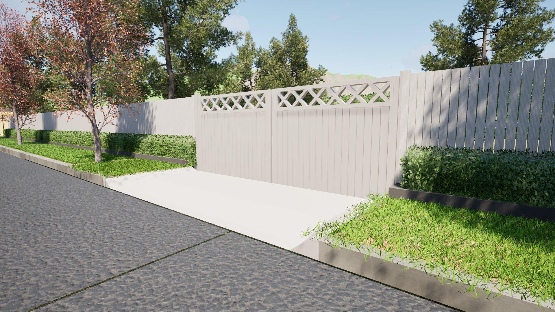 3 Close up of the Arrowtown driveway and electric gates from the street JDBuilders