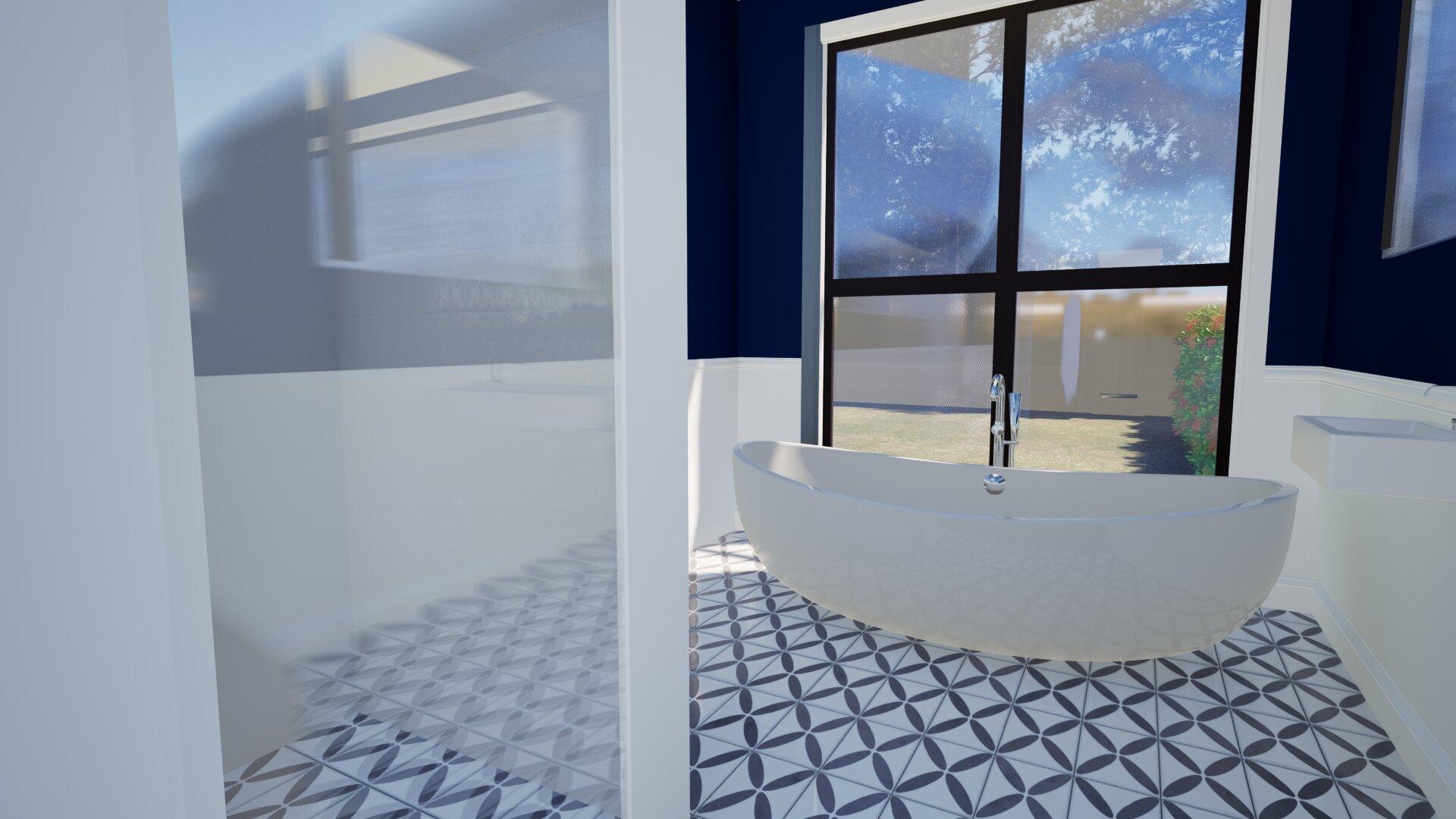 10 Maori Hill New home with a view of the one of the bathrooms with featured bath by the window JDBuilders