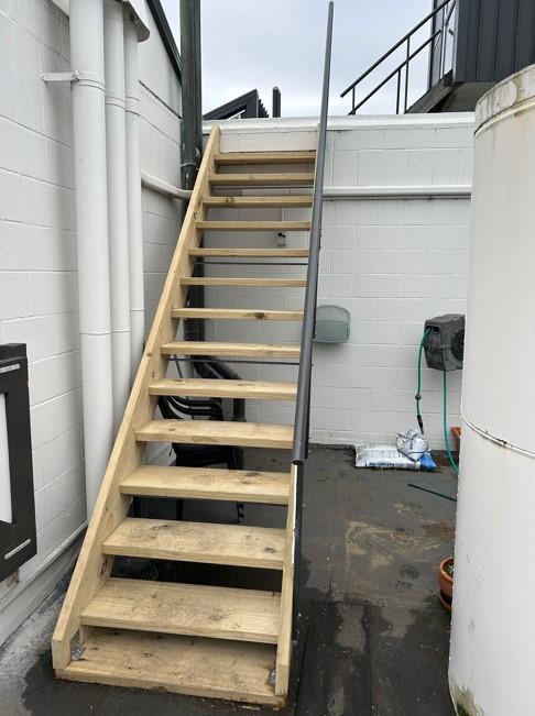 2 27 Arthur Street, Dunedin Looking upwards from the bottom of the completed installation of the new stairs JDBuilders