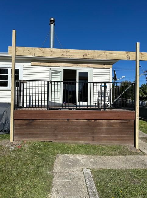 3 13 Solway Street, Oamaru New framing for roof structure over the deck being constructed JDBuilders